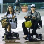 **EXCLUSIVE** Nicole 'Snooki' Polizzi and Vinny Guadagnino ride electric scooters home after partying at a nightclub on the boardwalk in Seaside Heights