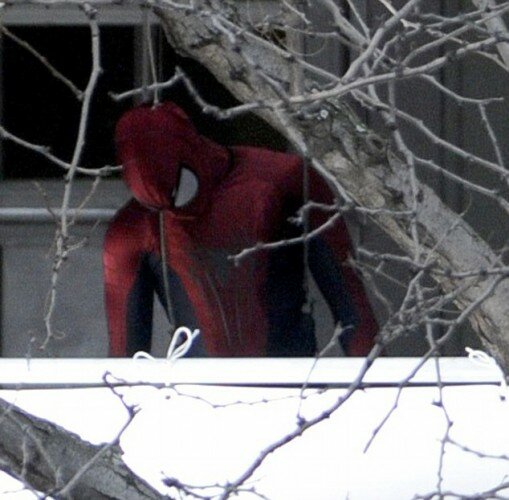 Spiderman spotted in full costume on set in New York City
